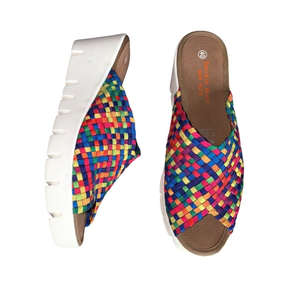 Bernie Mev. Venti‎ Rainbow Woven Wedge Slip on sz 40 /US 9